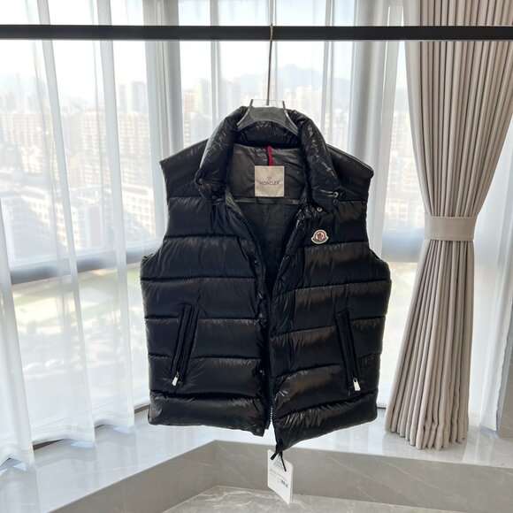 Moncler Shiny Black Puffer Vest - Picture 3 of 8